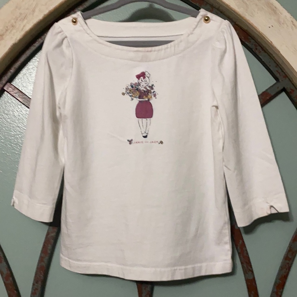 Girls’ 4T Janie and Jack Flower Girl 3/4 length sleeve Shirt